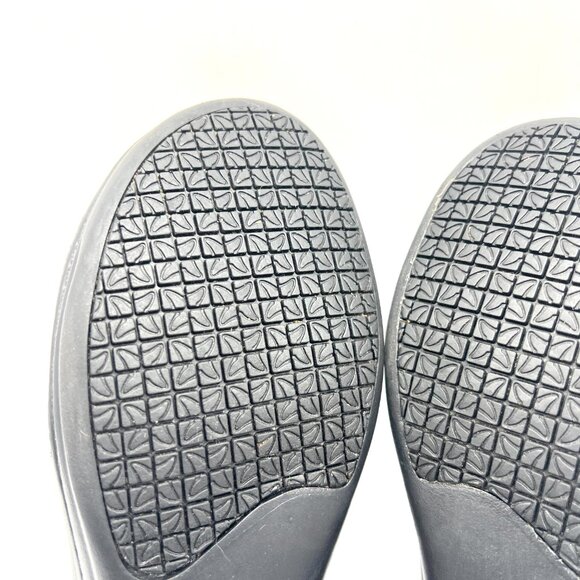 6.5W 6.5 WIDE WIDTH Clarks Black Leather Slip On Work Clogs Shoes - Picture 10 of 14